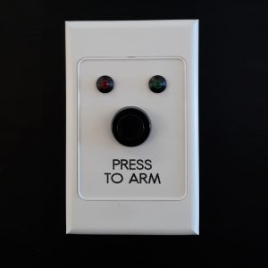 AHS Black Push Button - Full Plate - PRESS TO ARM