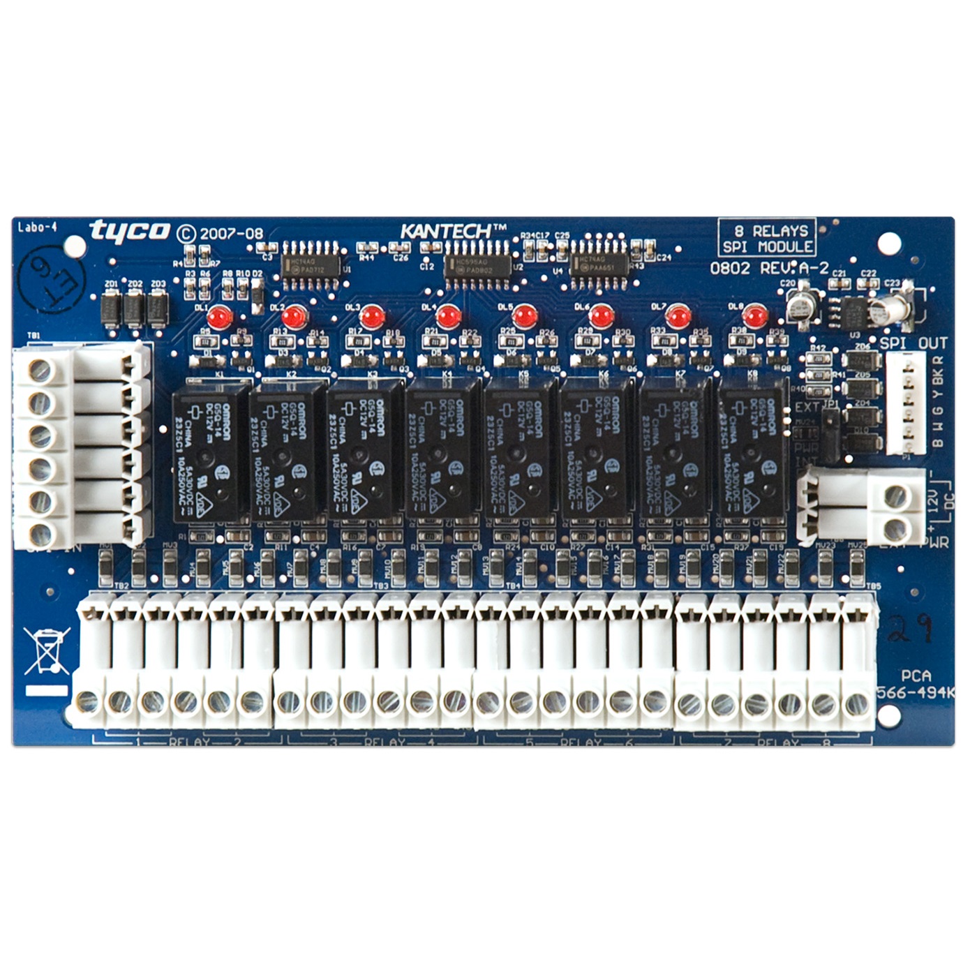 KANTECH KT-400 Expansion Module 8-Relay with SPI Cable