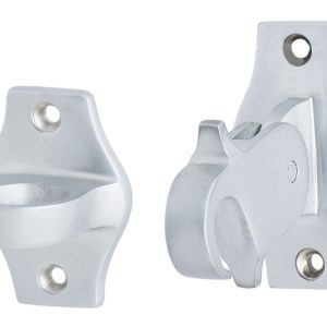 Satin chrome latch back door stop 60mm 277SC